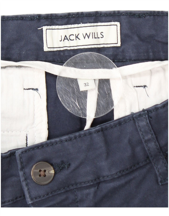 JACK WILLS Muške uske kratke chino hlače W32 srednje tamnoplavi pamuk