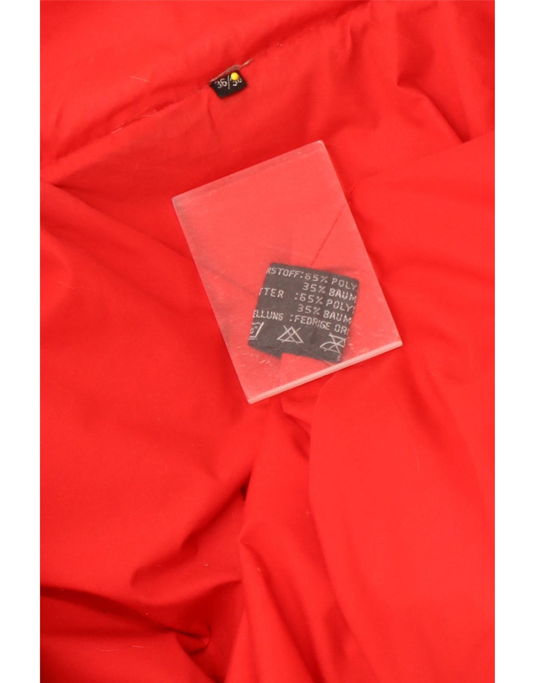 Vintage ženski preveliki podstavljeni kaput EU 36/38 mali crveni poliester