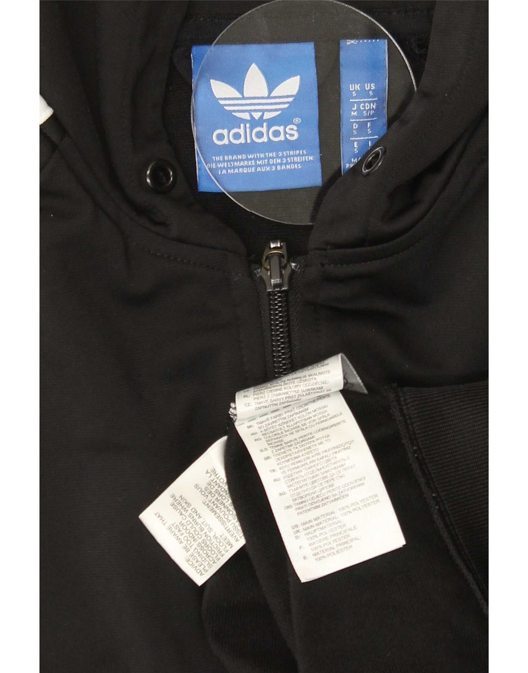 Adidas muški pulover s kapuljačom na patentni zatvarač mali crni poliester