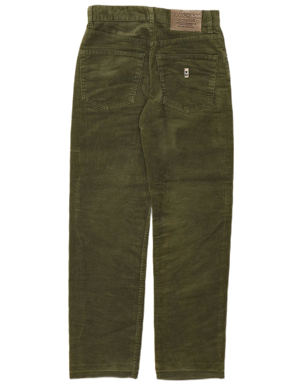 UNIFORMA Ženske ravne hlače od samta W29 L28 Kaki pamuk