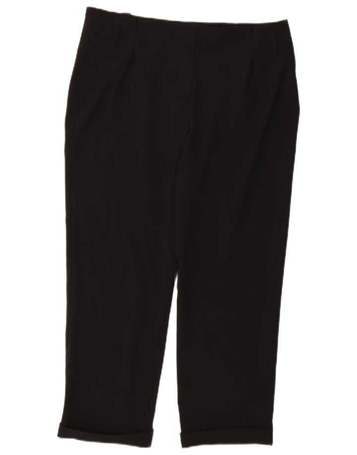 CALVIN KLEIN Ženske ravne skraćene hlače US 12 Large W36 L26 Crne