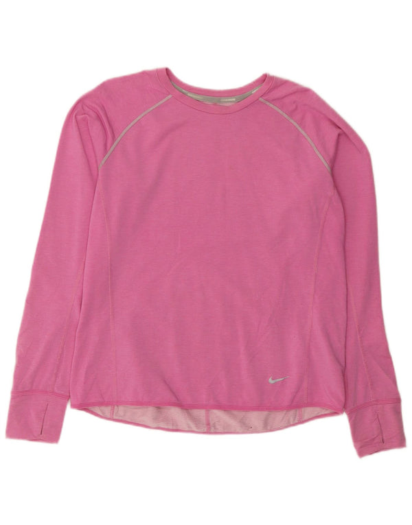 NIKE Ženska Dri Fit Top majica dugih rukava UK 18 XL Pink Lyocell