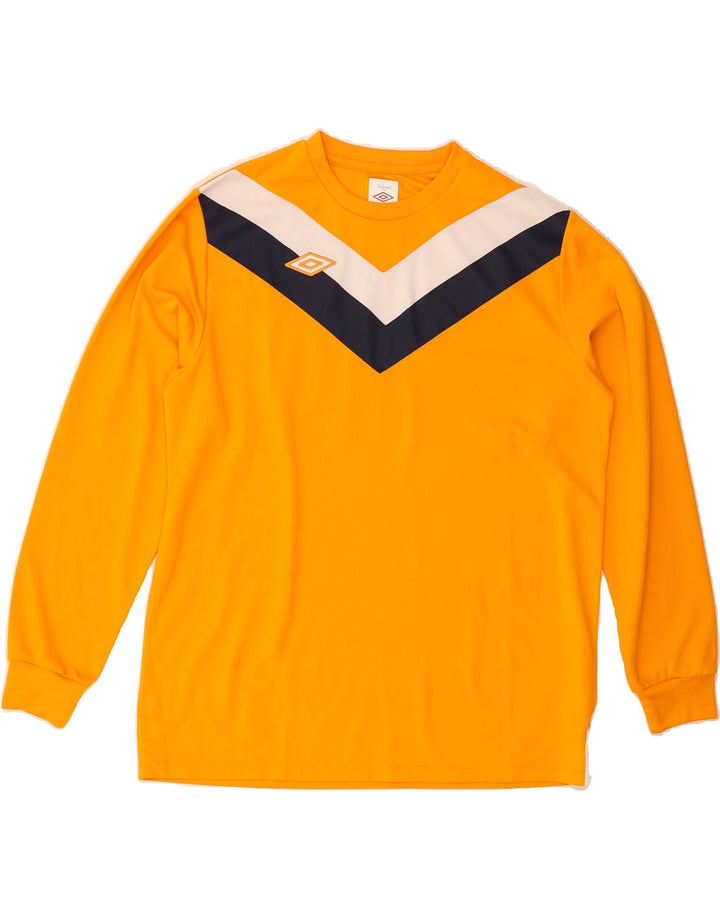 UMBRO Mens Sweatshirt Jumper XL Orange Colourblock Polyester Vintage Umbro and Second-Hand Umbro from Messina Hembry 
