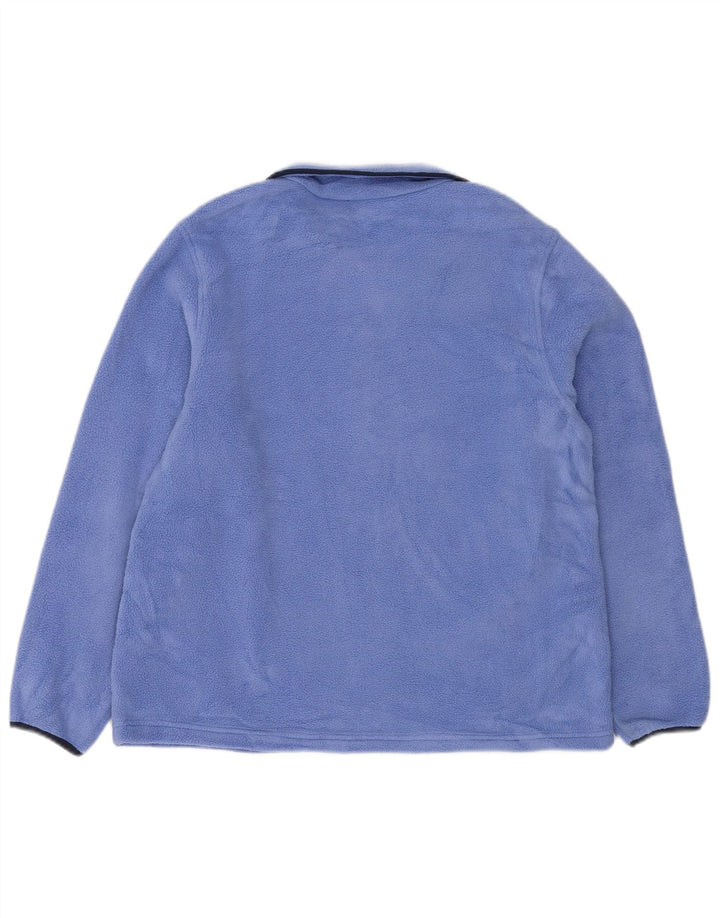 L.L.BEAN ženski džemper od flisa s dugmadima i ovratnikom UK 14 Srednje plavi poliester