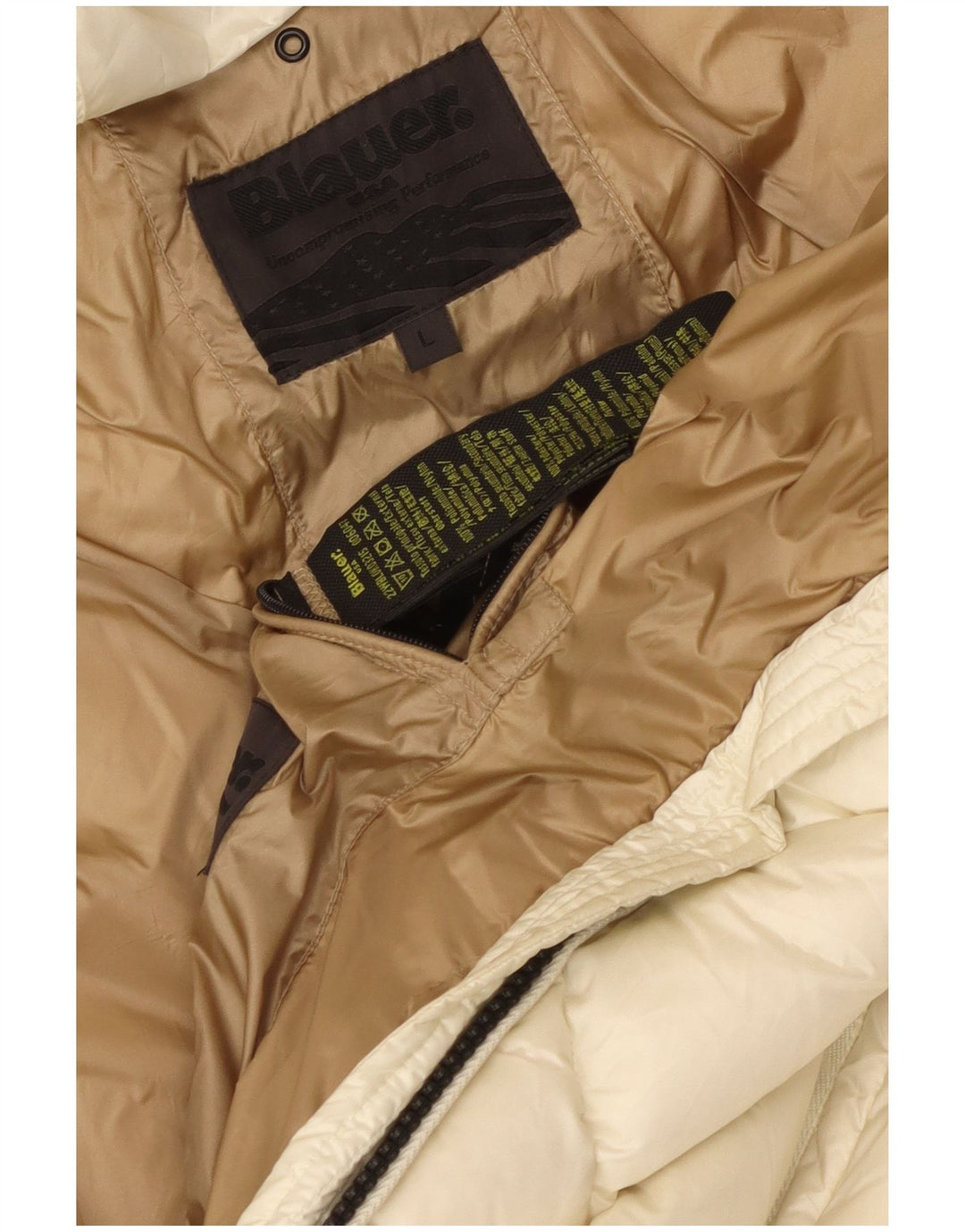 Blauer ženski podstavljeni kaput s kapuljačom UK 16 Veliki bijeli poliamid