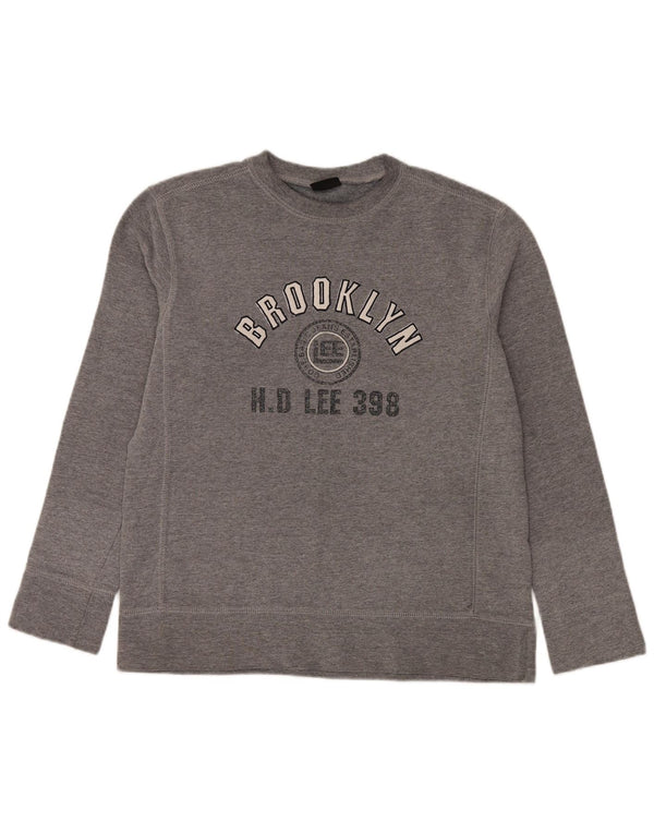 Lee Mens Brooklyn Graphic Sweatshirt Jumper Medium Grey