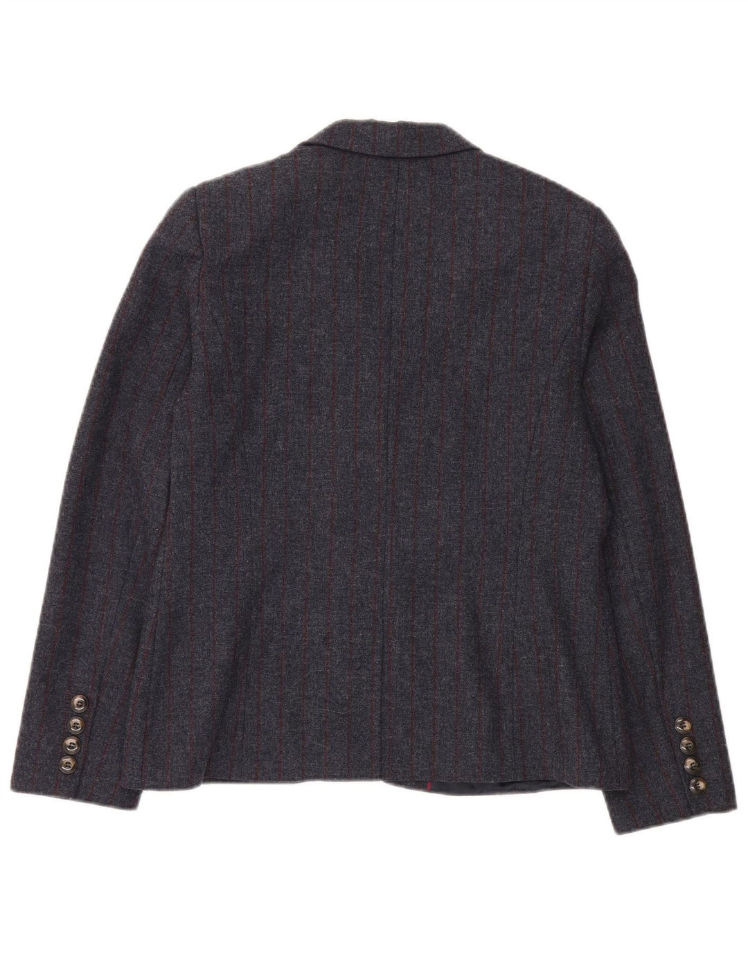 Crew Clothing Ženska jakna sa 2 gumba UK 14 Velike sive vunene pruge