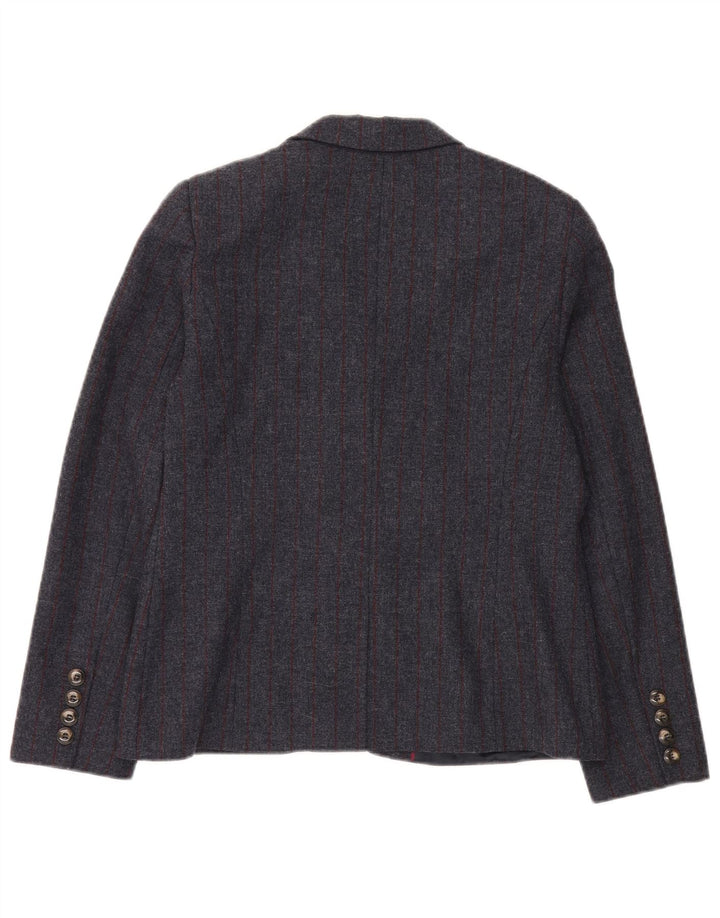 Crew Clothing Ženska jakna sa 2 gumba UK 14 Velike sive vunene pruge