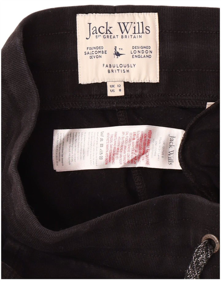 JACK WILLS Ženske trenirke s grafičkim motivima Joggers UK 12 srednje crne
