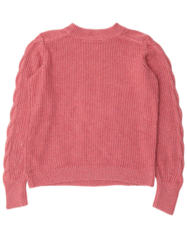 Marks & Spencer ženski džemper s okruglim izrezom UK 10 Small Pink Flected