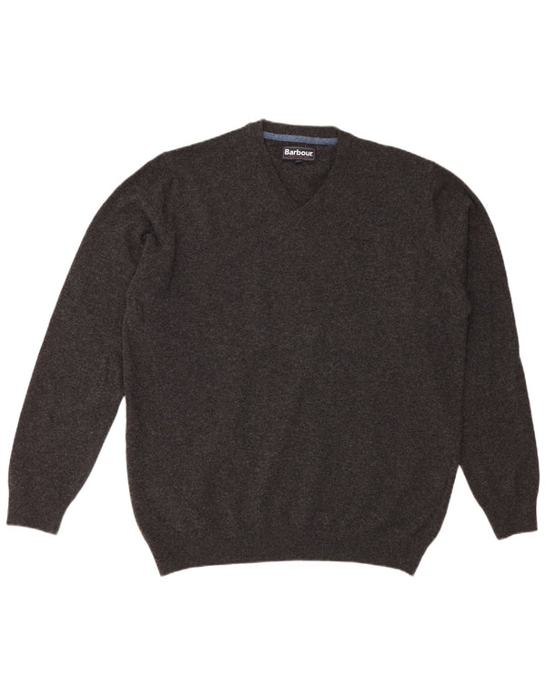 Barbour muški džemper s V-izrezom 2XL siva vunena
