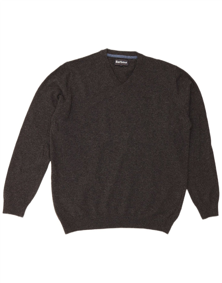 Barbour muški džemper s V-izrezom 2XL siva vunena