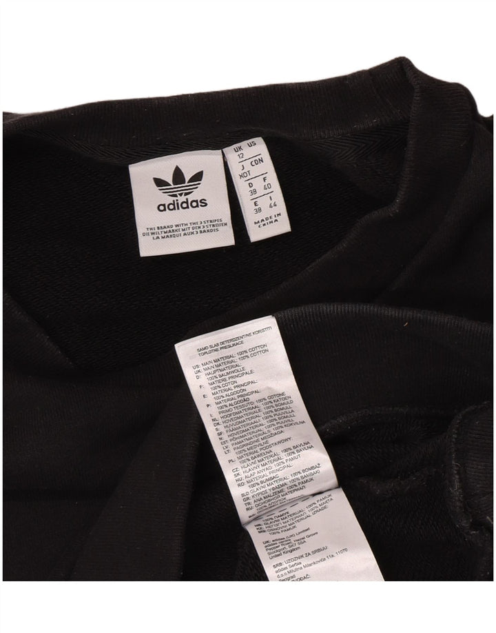 Adidas ženski džemper prekomjerne majice s grafičkim motivima UK 12 Srednje crni pamuk