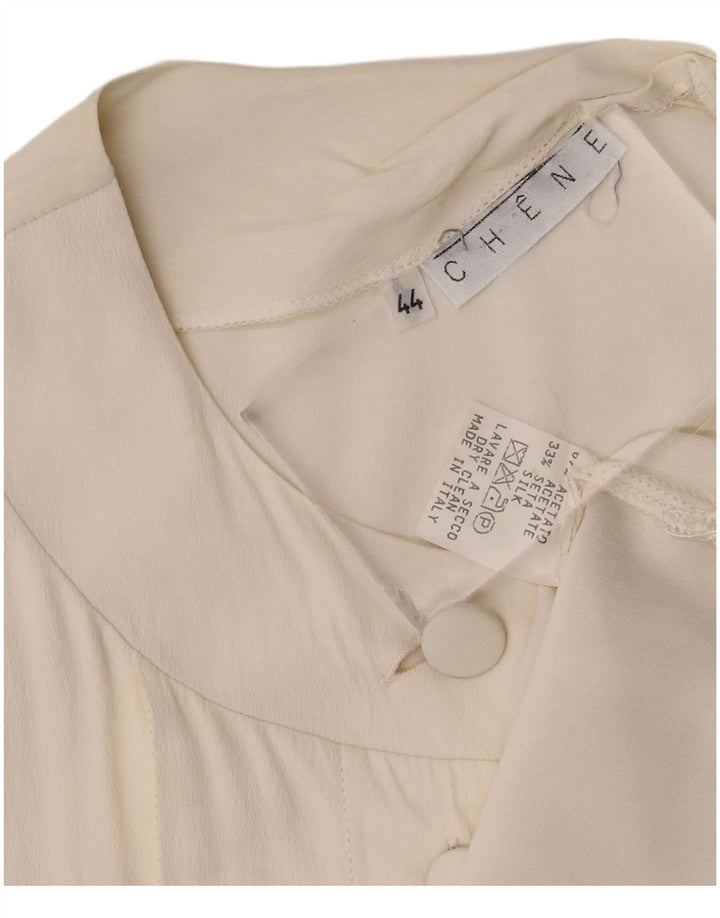Vintage ženska košulja bluza IT 44 Srednje bijeli acetat