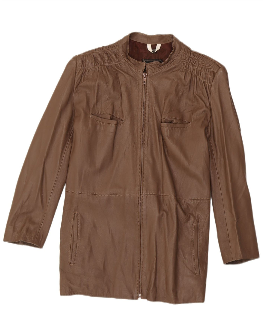 Vintage ženski kožni kaput UK 14 Srednje smeđa koža