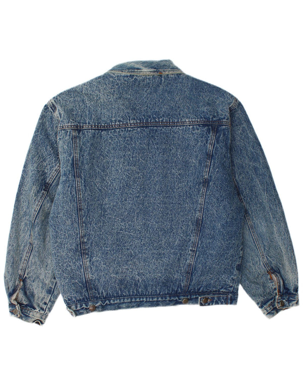Vintage Mens Sherpa Denim Jacket IT 48 Medium Blue Cotton