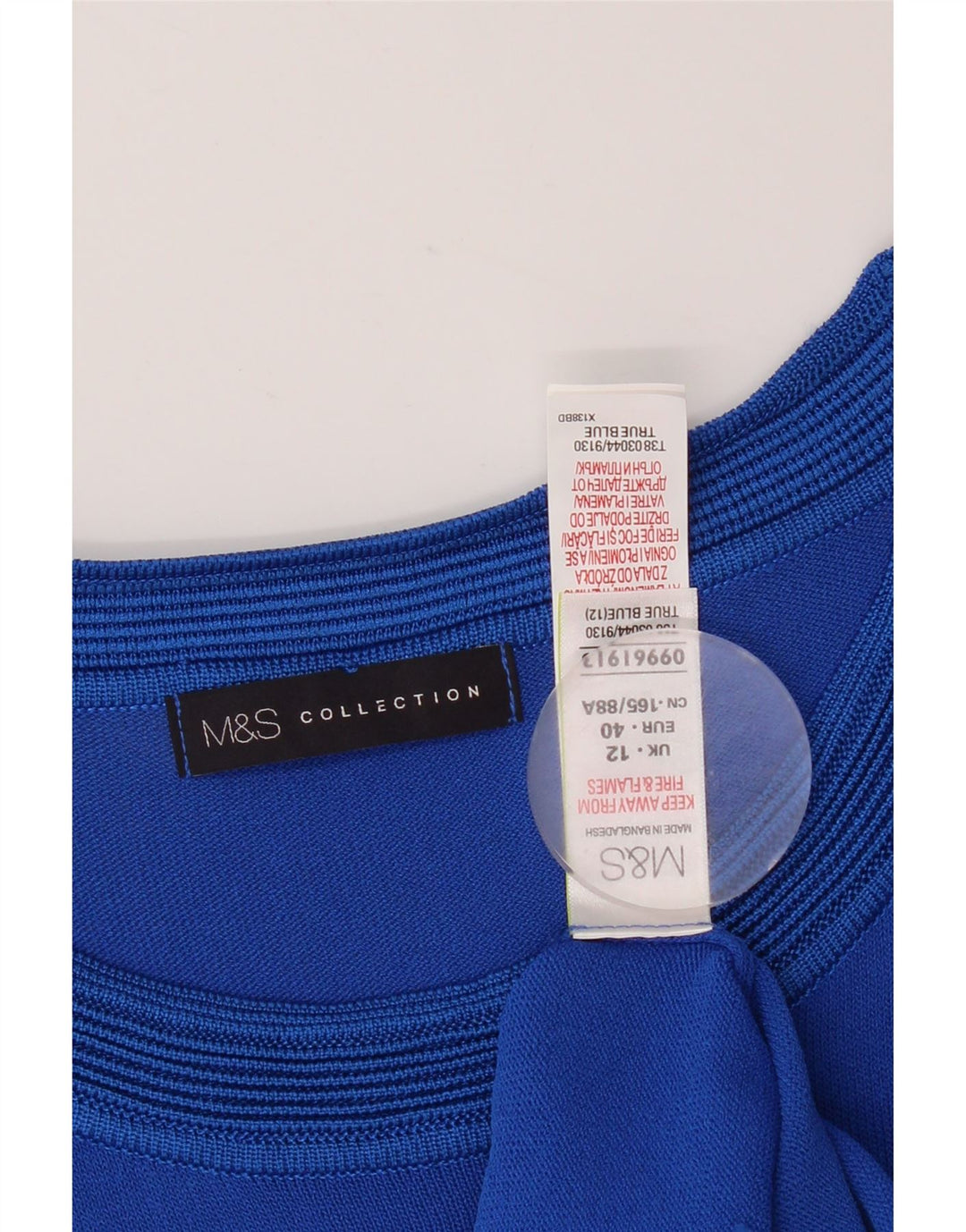 Top ženske bluze Marks & Spencer UK 12 Srednje plava geometrijska viskoza