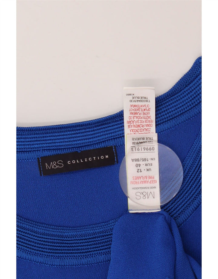 Top ženske bluze Marks & Spencer UK 12 Srednje plava geometrijska viskoza