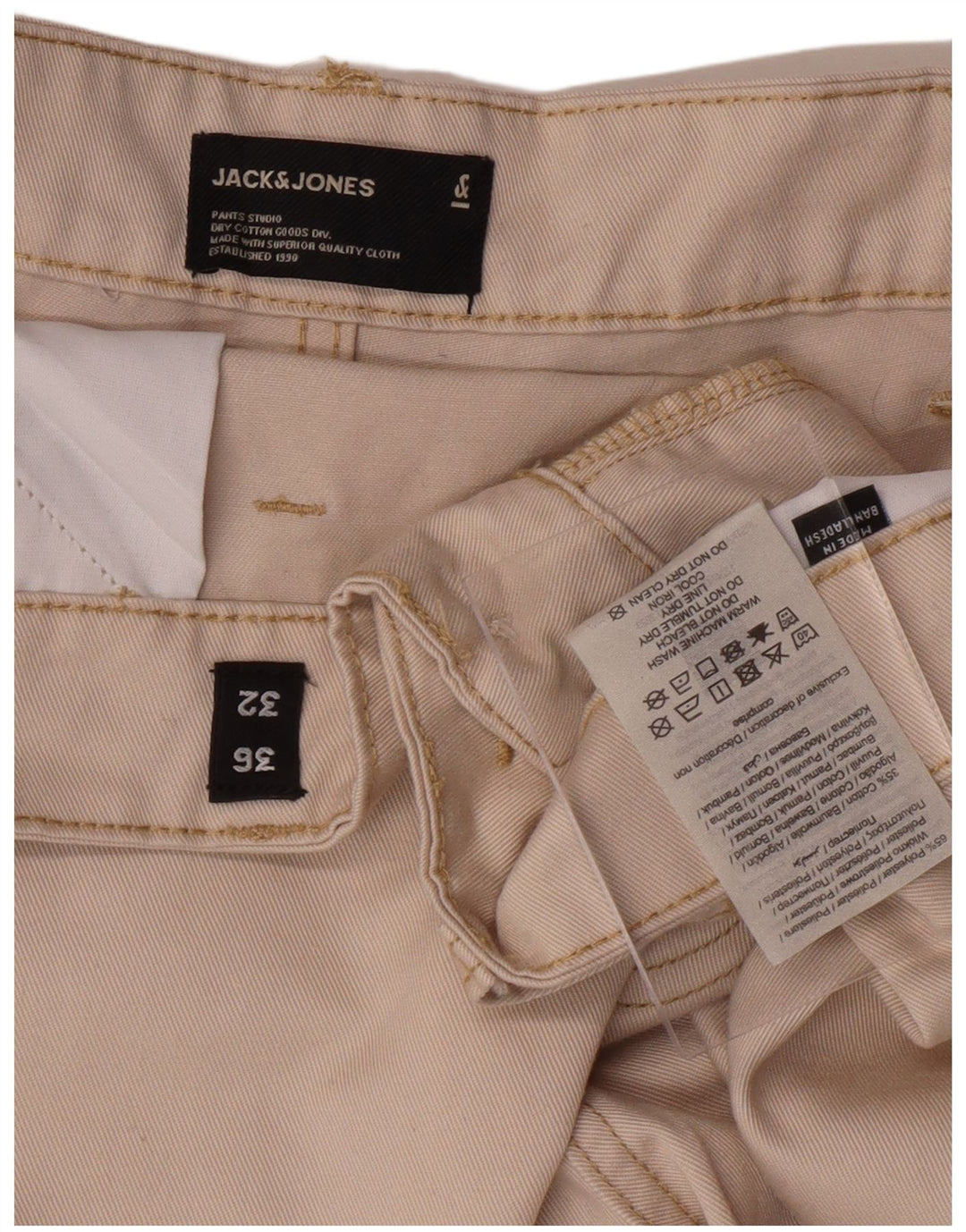 JACK & JONES Muške Cargo skraćene hlače W36 L23 Bež poliester