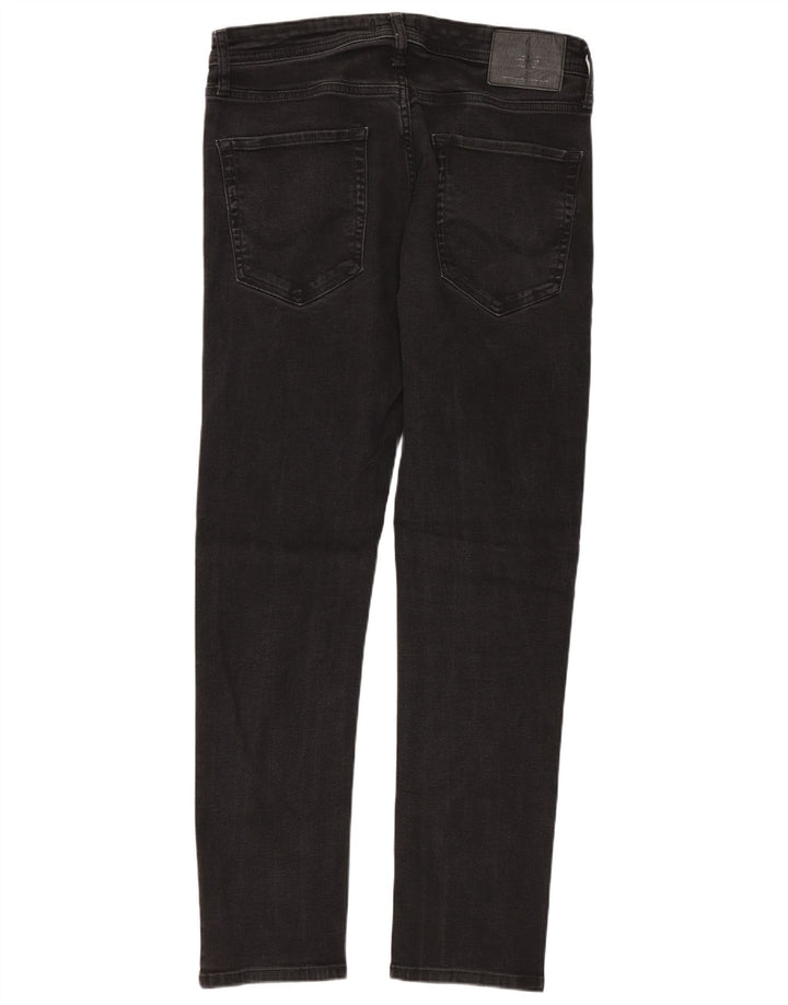 Jack & Jones muške uske traperice W32 L32 crni pamuk