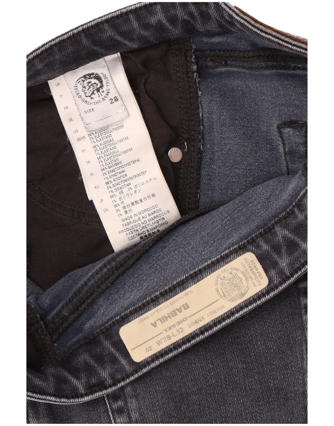 Diesel Ženske uske traperice Babhila Slim W28 L28 Plavi pamuk