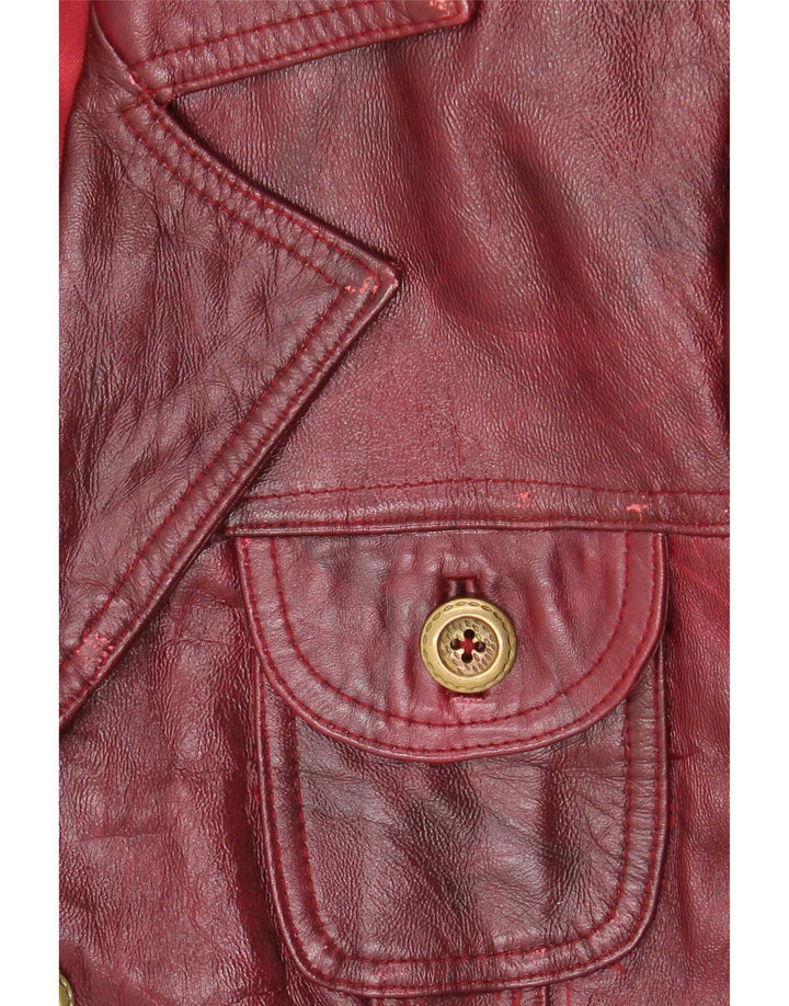 Vintage ženska kožna jakna UK 26 5XL Bordo