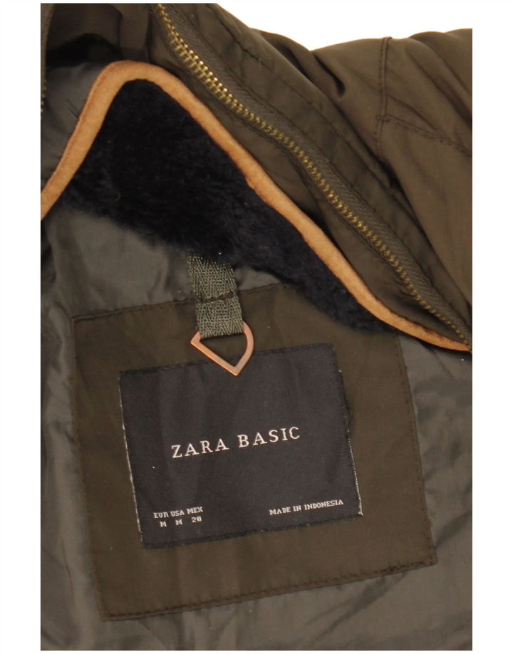 Zara ženska podstavljena jakna s kapuljačom UK 14 srednje boje boje