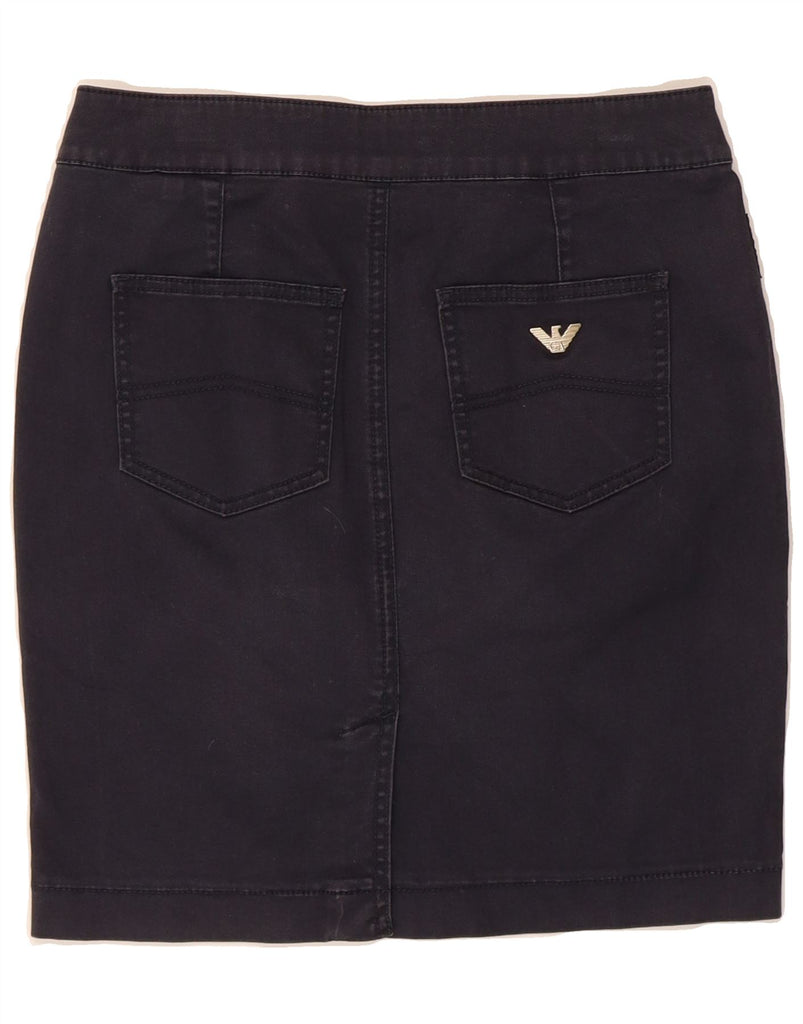 ARMANI Womens Denim Skirt EU 40 Medium W28  Navy Blue Cotton Vintage Armani and Second-Hand Armani from Messina Hembry 