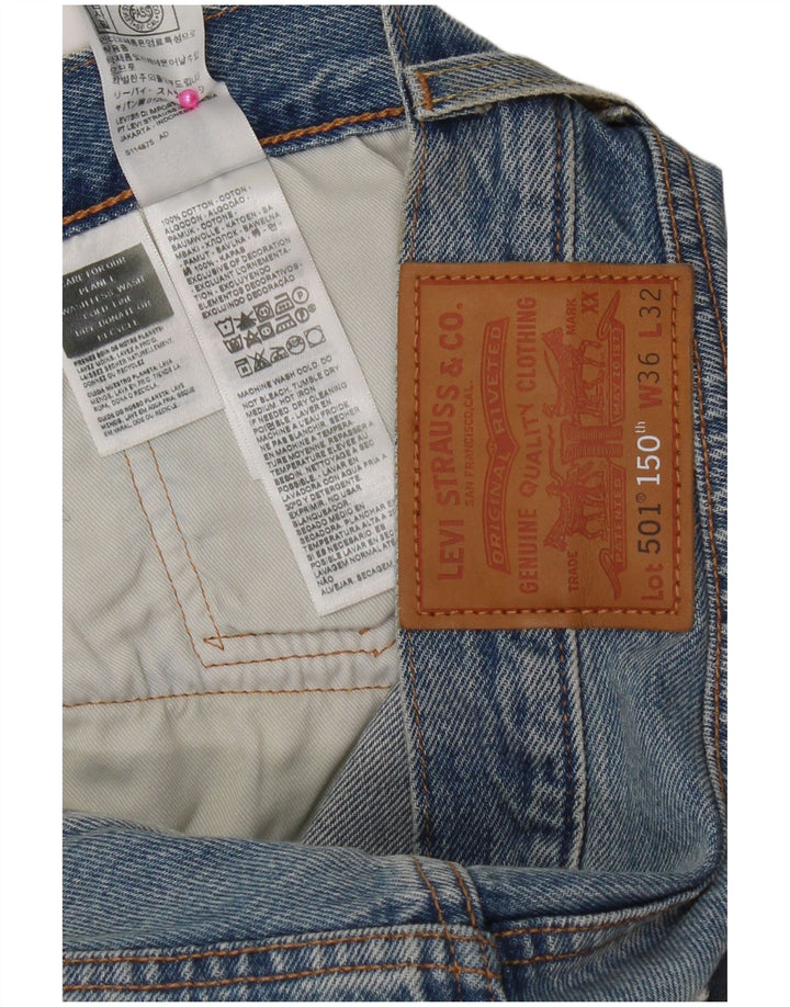 Levi's muške 501 ravne traperice W36 L32 plavi patchwork pamuk