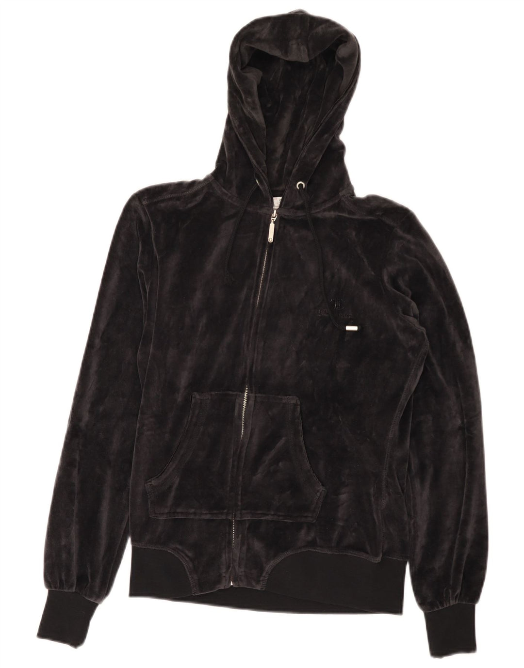 CHAMPION Ženska majica s kapuljačom Heritage Fit Velur Zip UK 10 Mala crna