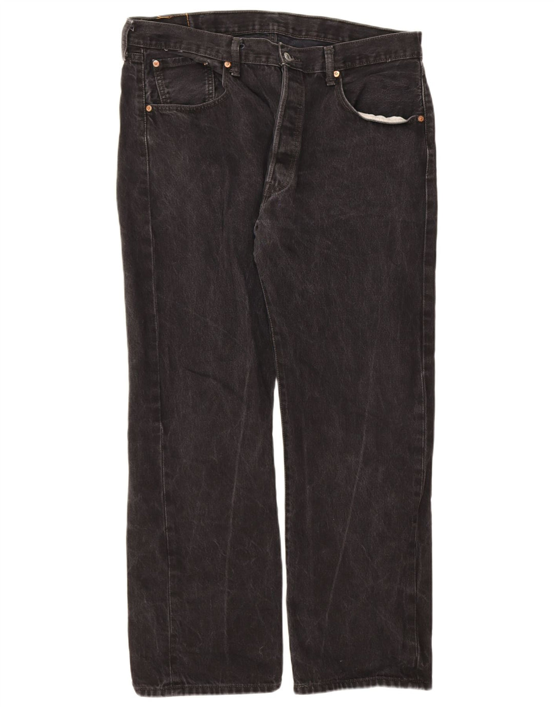Levi's muške 501 ravne traperice W38 L30 crni pamuk
