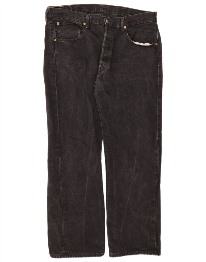 Levi's muške 501 ravne traperice W38 L30 crni pamuk