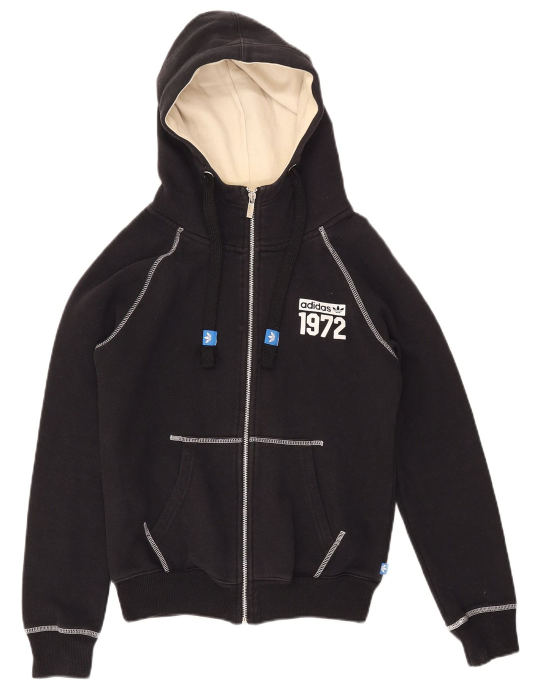 ADIDAS Ženska majica s kapuljačom s kapuljačom UK 10 Mali crni pamuk