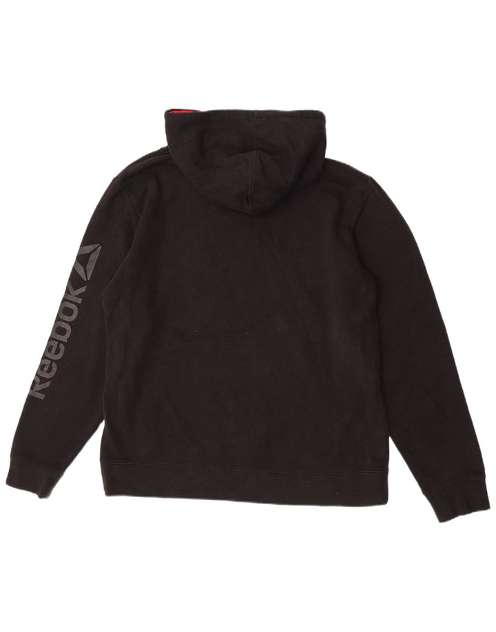 Reebok muška majica s kapuljačom srednje veličine, crni pamuk