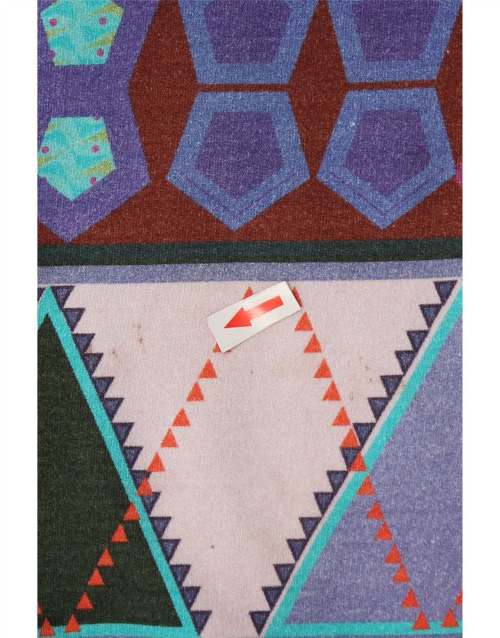 Vintage Womens Sweatshirt Jumper UK 14 Medium Multicoloured Geometric