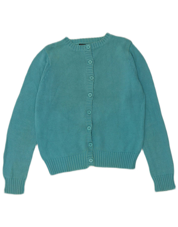 Zara Womens Crop Cardigan Sweater UK 14 Large Blue Cotton