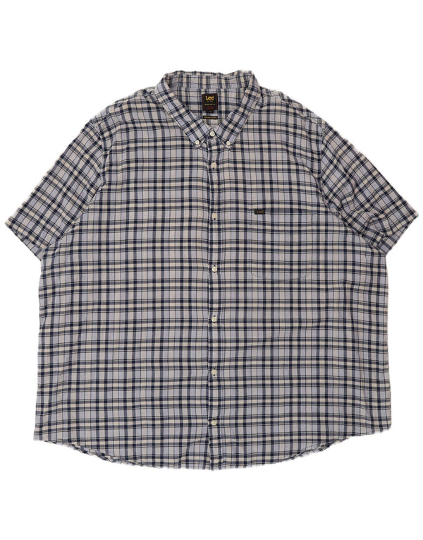 Lee muška majica kratkih rukava standardnog kroja 5XL, plavi pamuk na karo