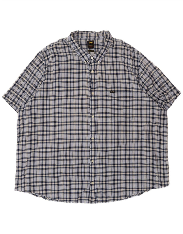 Lee muška majica kratkih rukava standardnog kroja 5XL, plavi pamuk na karo
