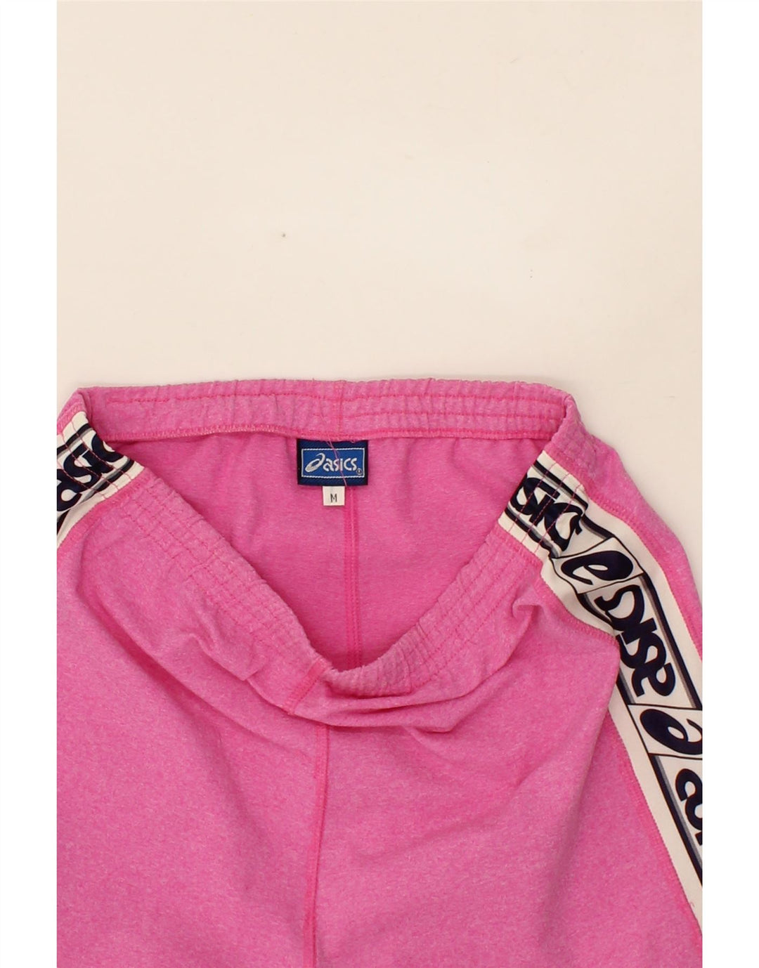 ASICS Womens Graphic Sport Shorts UK 12 Medium Pink Colourblock Polyester Vintage Asics and Second-Hand Asics from Messina Hembry 