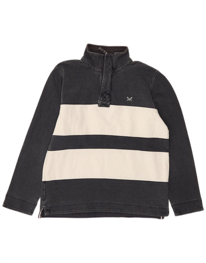 Crew Clothing Muška majica s izrezom s patentnim zatvaračem srednje tamnoplave pruge