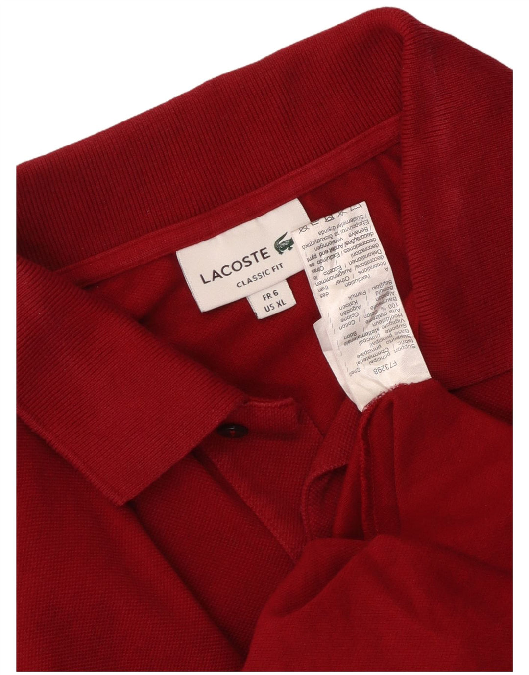 LACOSTE muška klasična polo majica veličine 6 XL, crveni pamuk