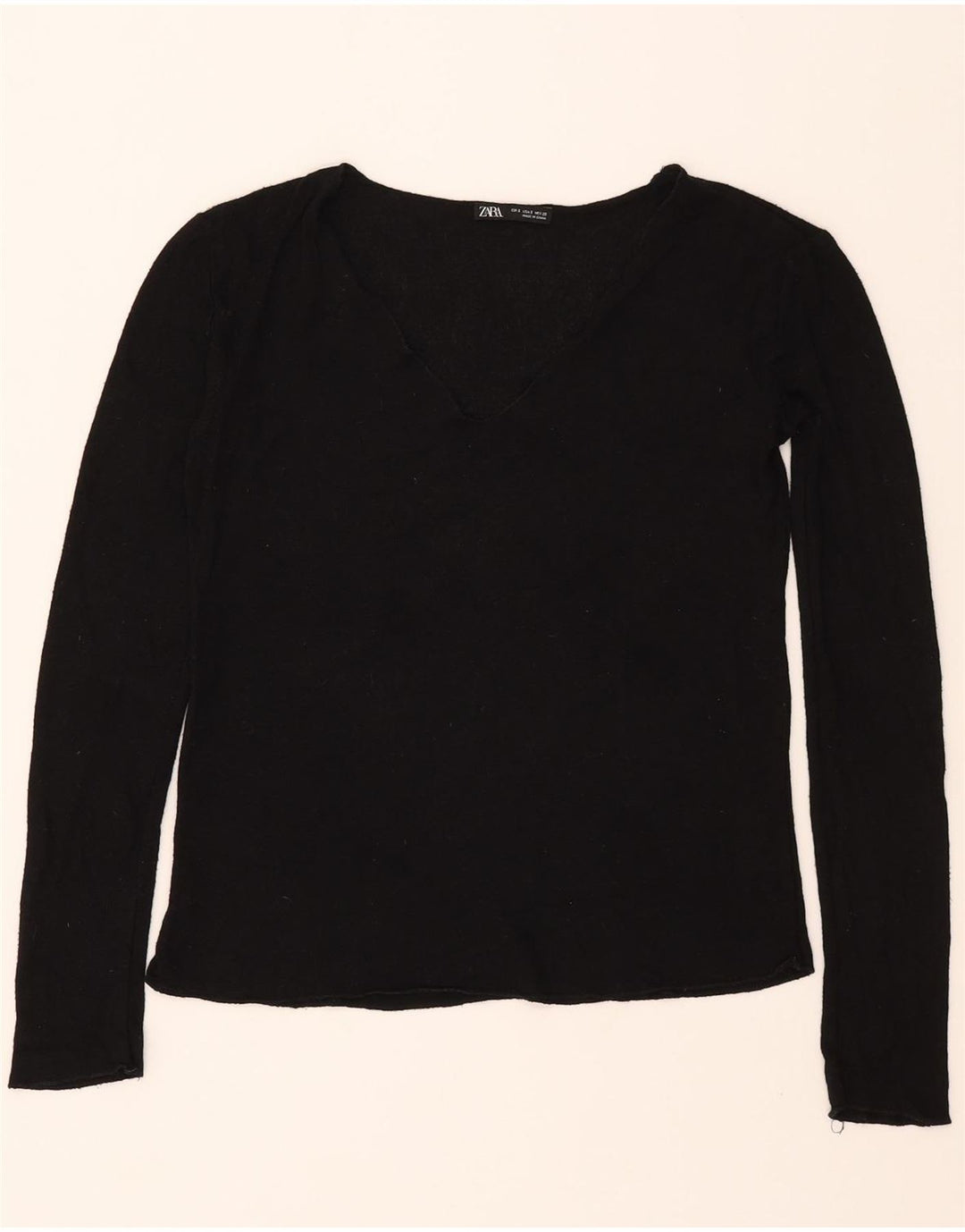ZARA Womens V-Neck Jumper Sweater UK 10 Small Black Vintage Zara and Second-Hand Zara from Messina Hembry 
