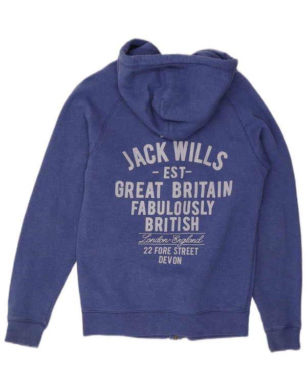 Jack Wills, muški pulover s kapuljačom s patentnim zatvaračem XS, plavi pamuk