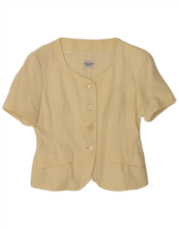 Benetton ženski sako sa 4 gumba kratkih rukava IT 42 srednje bež boje