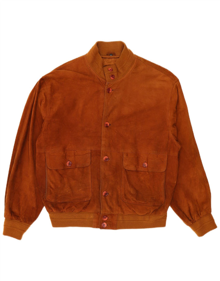 Vintage muška bomber jakna od brušene kože IT 52 XL smeđa koža