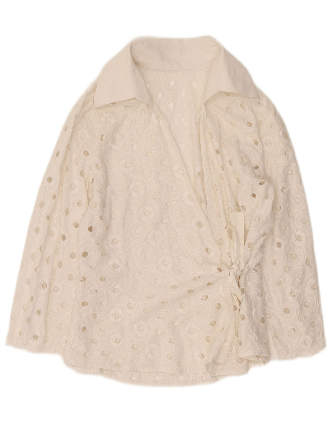 Vintage ženska prozirna košulja bluza UK 14 srednje bijela