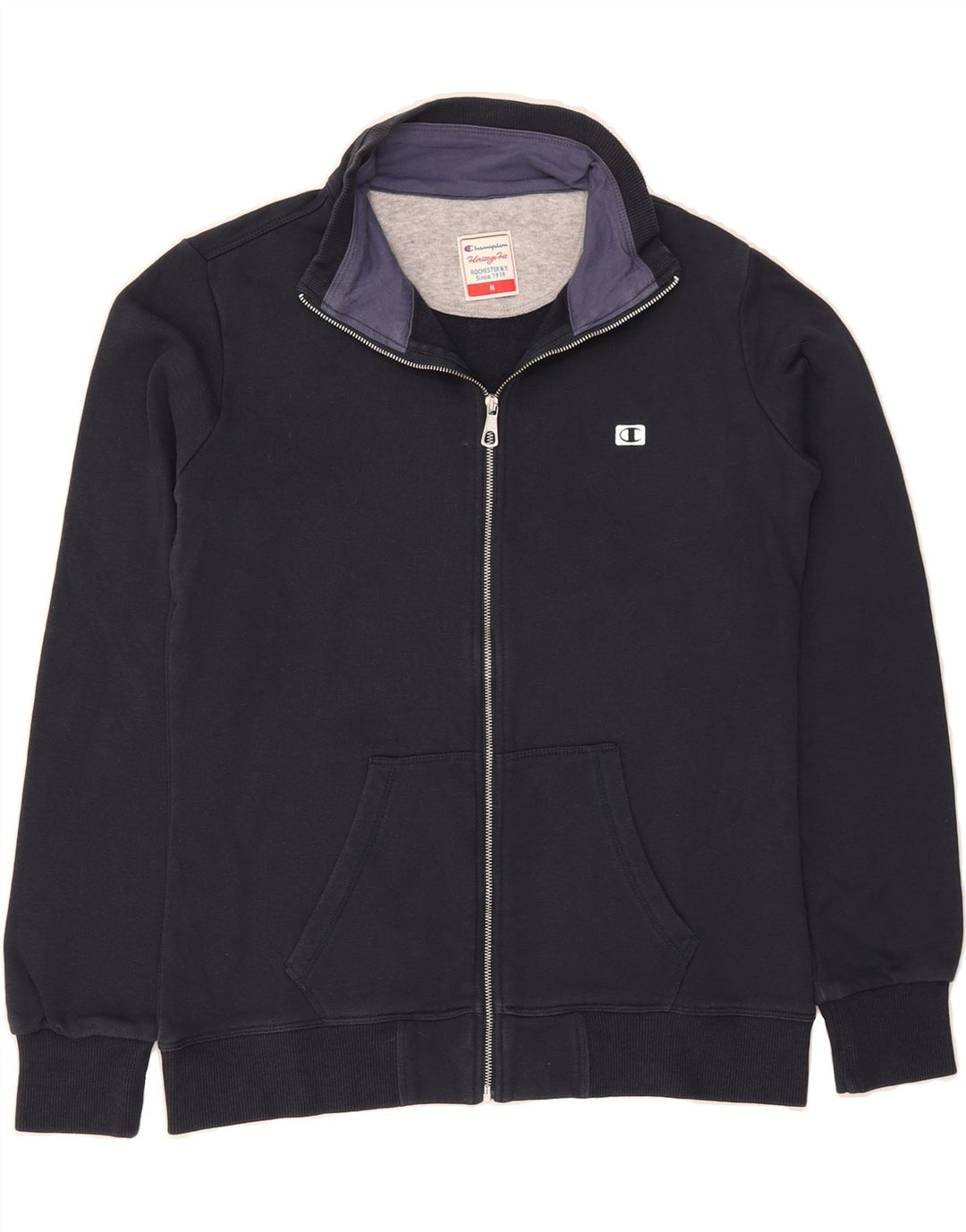 CHAMPION Womens Herritage Fit Tracksuit Top Jacket UK 12 Medium Navy Blue Vintage Champion and Second-Hand Champion from Messina Hembry 