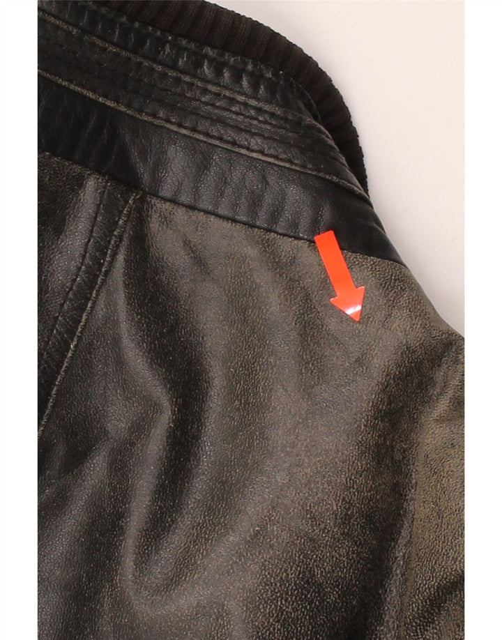 BAYSIDE Womens Leather Jacket UK 18 XL Black Leather Vintage Bayside and Second-Hand Bayside from Messina Hembry 