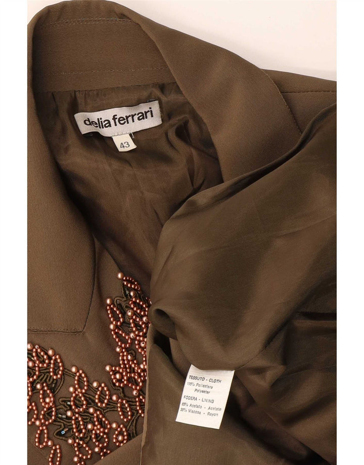 Delia Ferrari ženski sako s 2 gumba IT 43 Medium Khaki poliester