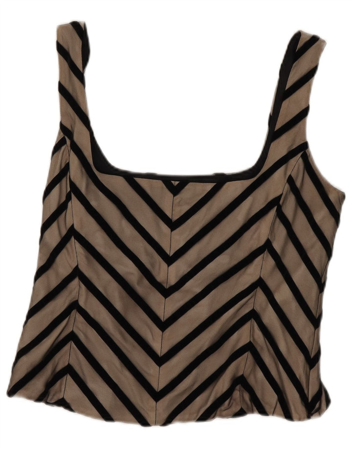 Coast ženski kratki top bez rukava UK 12 Medium Beige Chevron Poliester